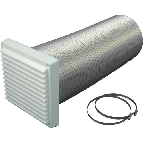 100mm Direct Ventilation Kit 6x6 Louvre Grill White 